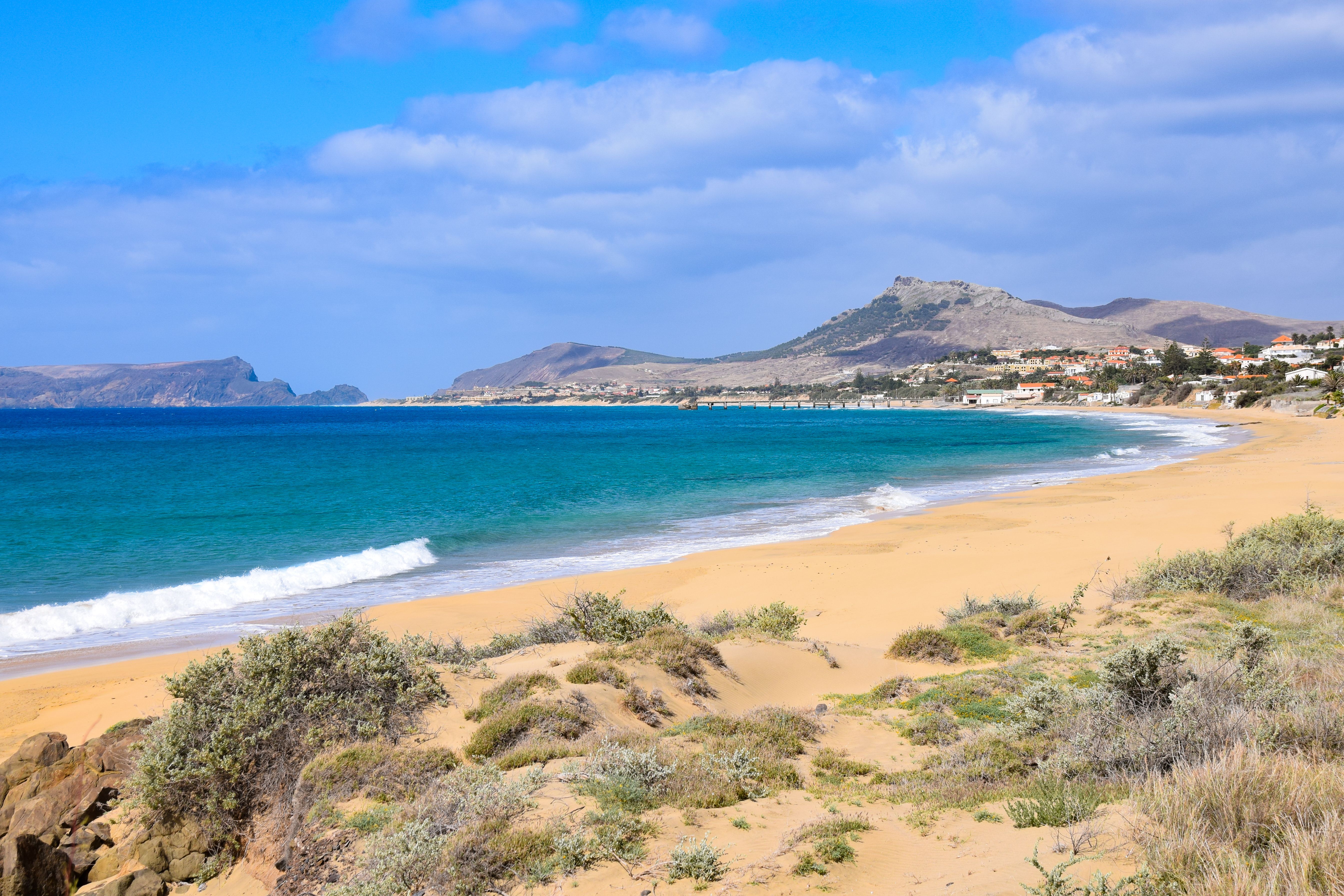 golden sandy beach in Porto Santo