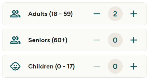 selecting passenger ages during Direct Ferries booking process