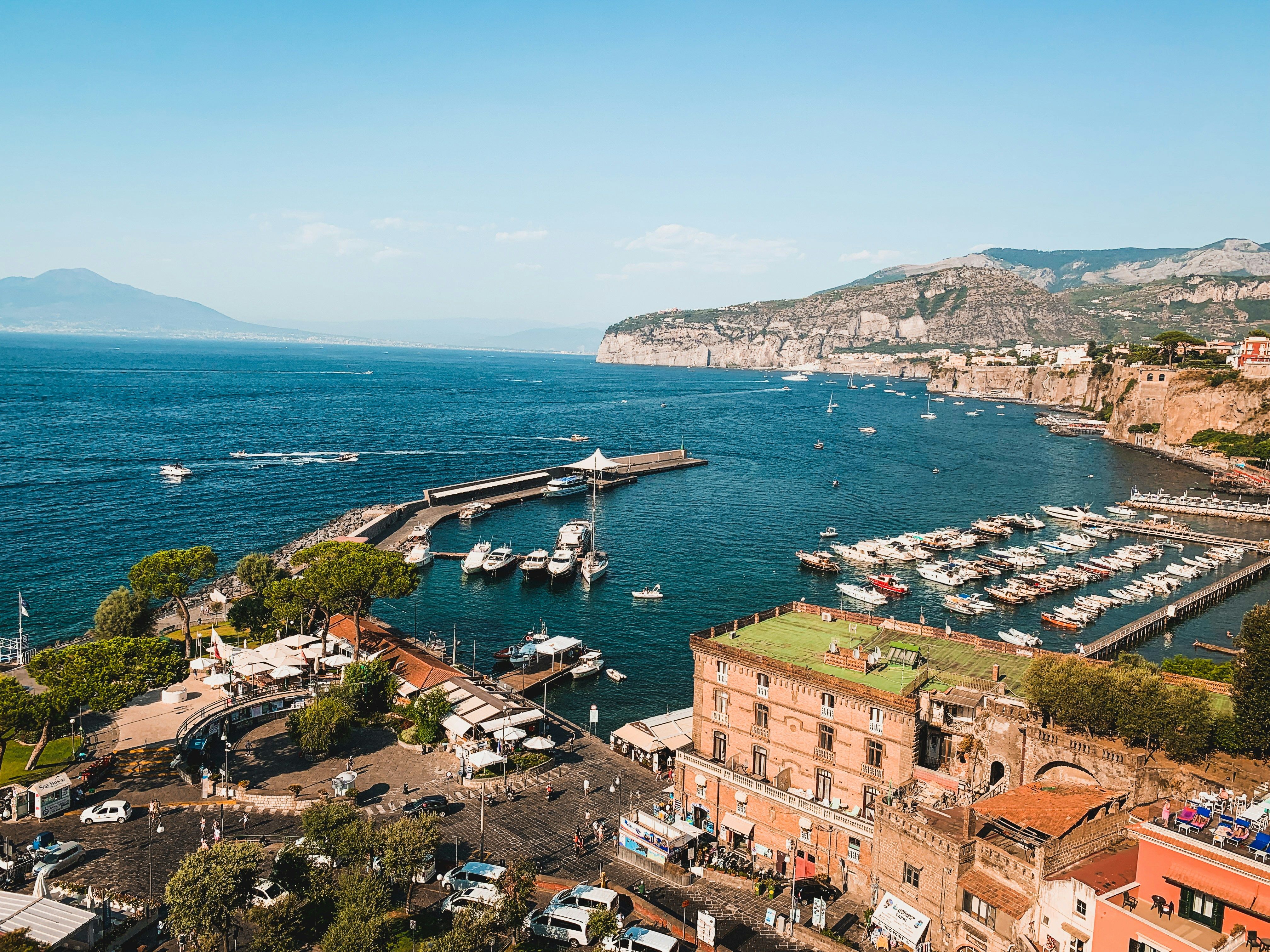 boats in the port in Sorrento