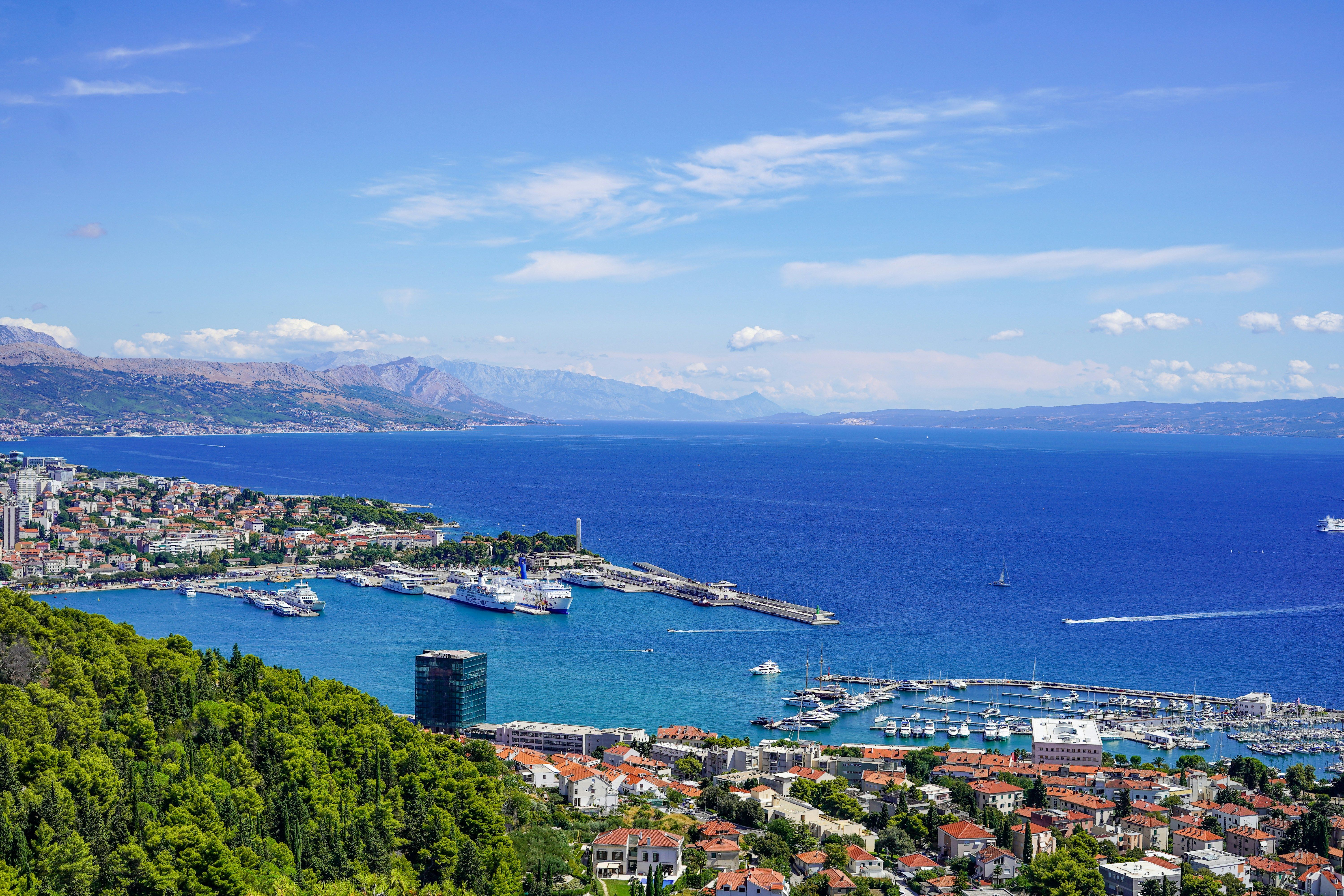 aerial view of Split coastline