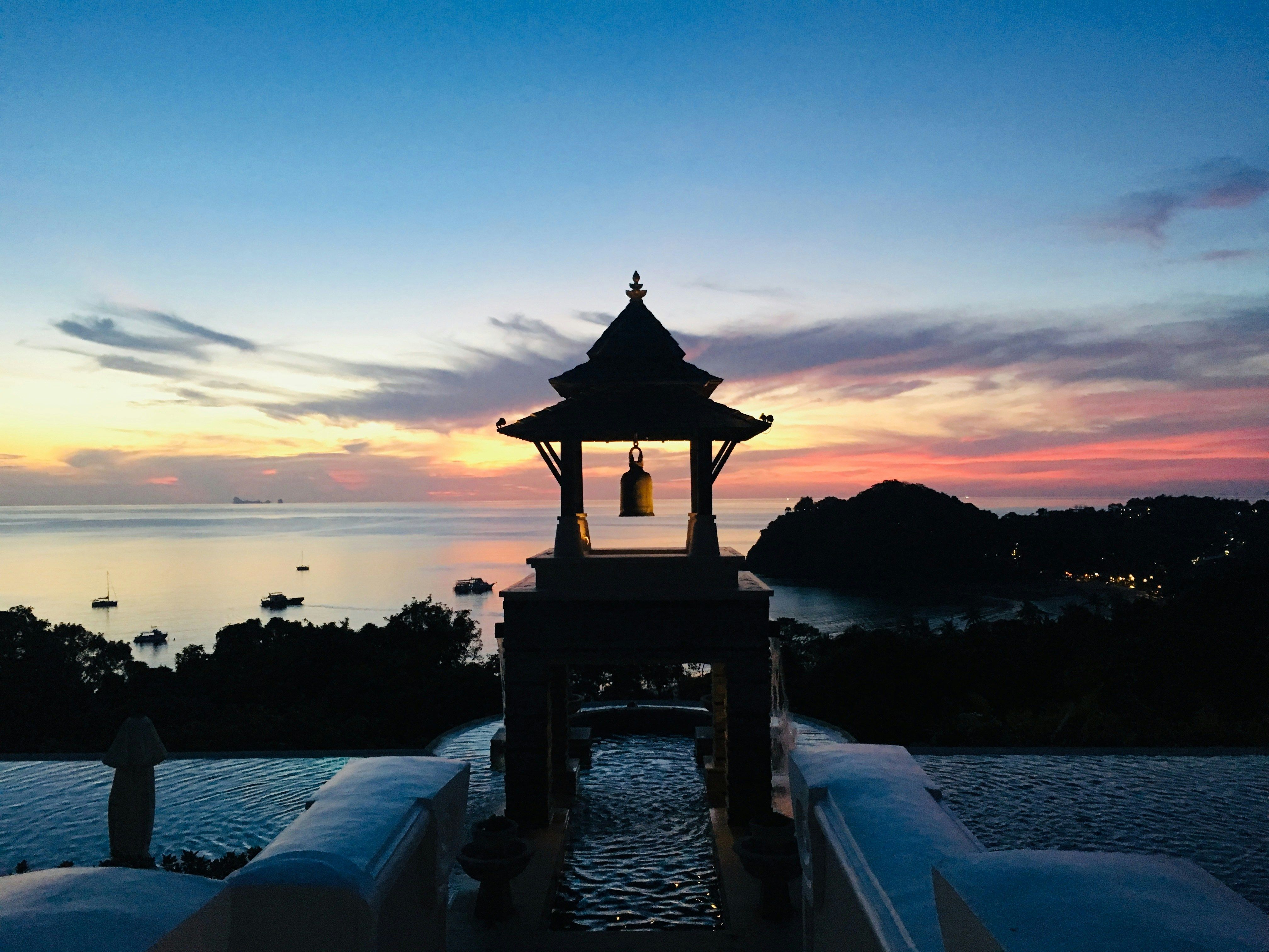 tower overlooking Koh Lanta at sunset