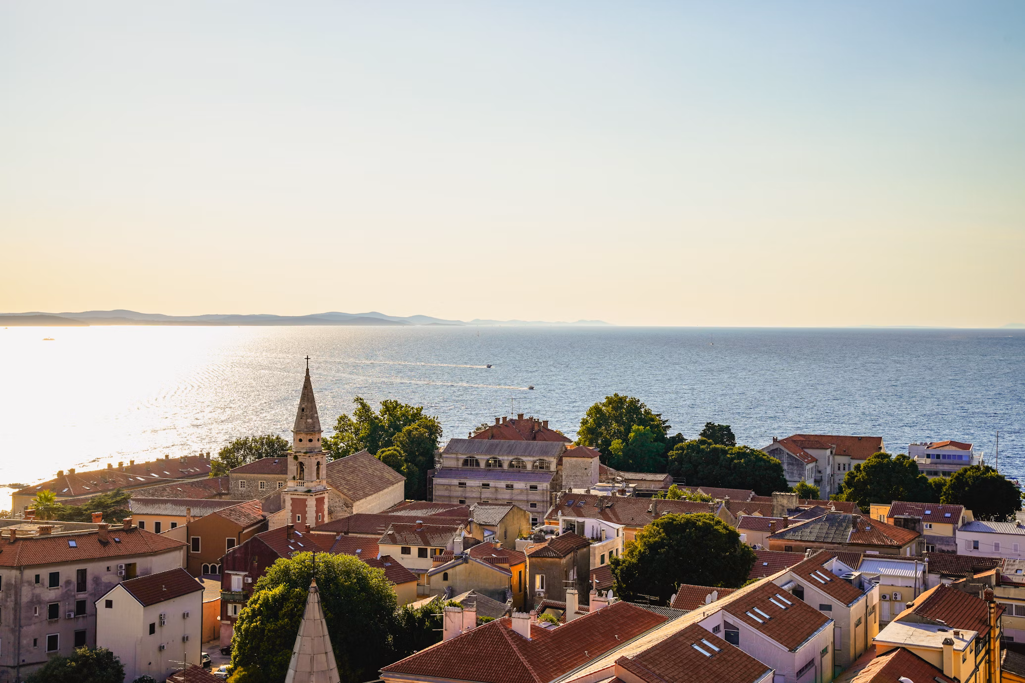 Zadar town with the Adrriatic Sea in the backdrop